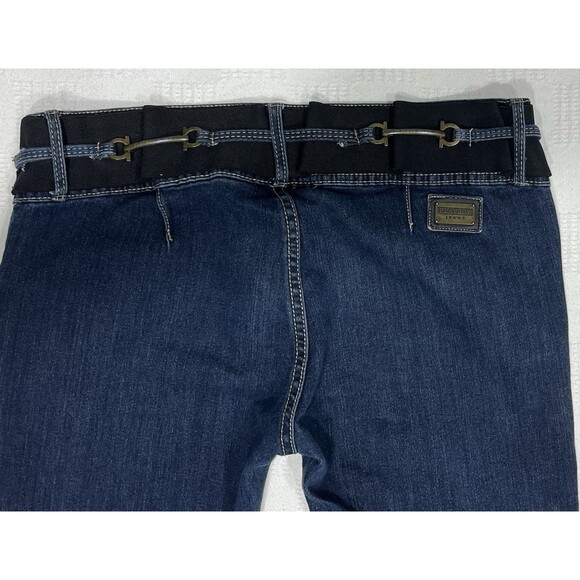 Playboy Women's Jeans Dark Wash Straight Leg Triple Button Size 13/14 (30)  Y2K - Picture 4 of 8